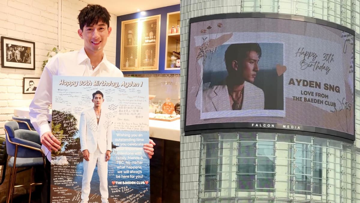 Actor Ayden Sng’s fan club spent S0 on a billboard at Wilkie Edge to wish him happy 30th birthday