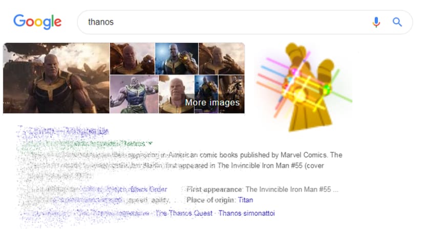 Infinity Whoa: Watch Thanos wipe out half your Google search results 