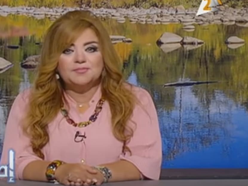 Ms Khadija Khatab, one of the eight anchorwomen suspended. Photo: Channel 2/Youtube Screengrab
