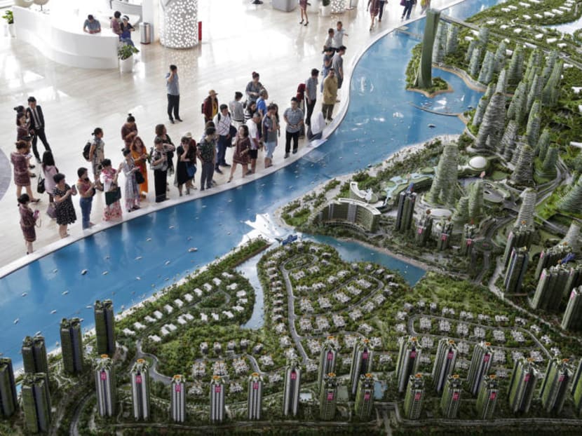 A architectural model of Forest City, slated to be built in Johor. TODAY file photo.