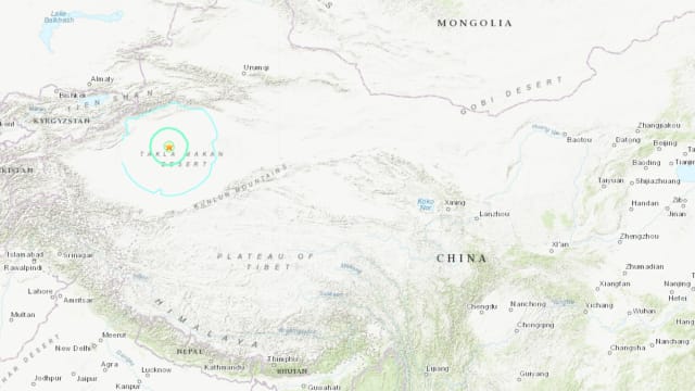 中国新疆发生6.1级地震
