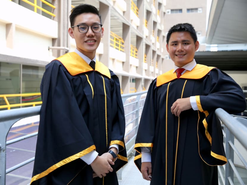 Lee Zheng De (left), 21, and Dominic Li Guoming (right), 33. The duo are part of Singapore Polytechnic’s graduating cohort.