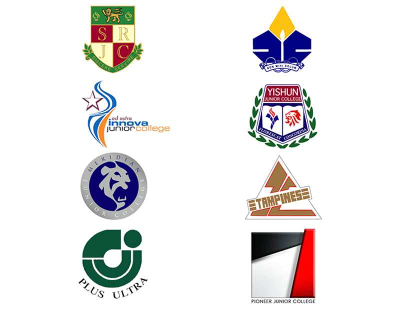 From top left to right: Serangoon JC will merge with Anderson JC, Innova JC with Yishun JC, Meridian JC with Tampines JC and Jurong JC with Pioneer JC. Photos: MOE From top left to right: Serangoon JC will merge with Anderson JC, Innova JC with Yishun JC, Meridian JC with Tampines JC and Jurong JC with Pioneer JC. Photos: MOE