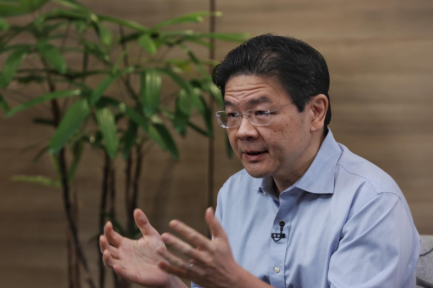 Deputy Prime Minister Lawrence Wong during an interview with broadcaster CNA on Aug 22, 2022.