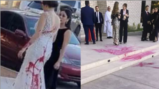 墨西哥新娘婚礼上被泼红漆 “凶手”竟是家婆