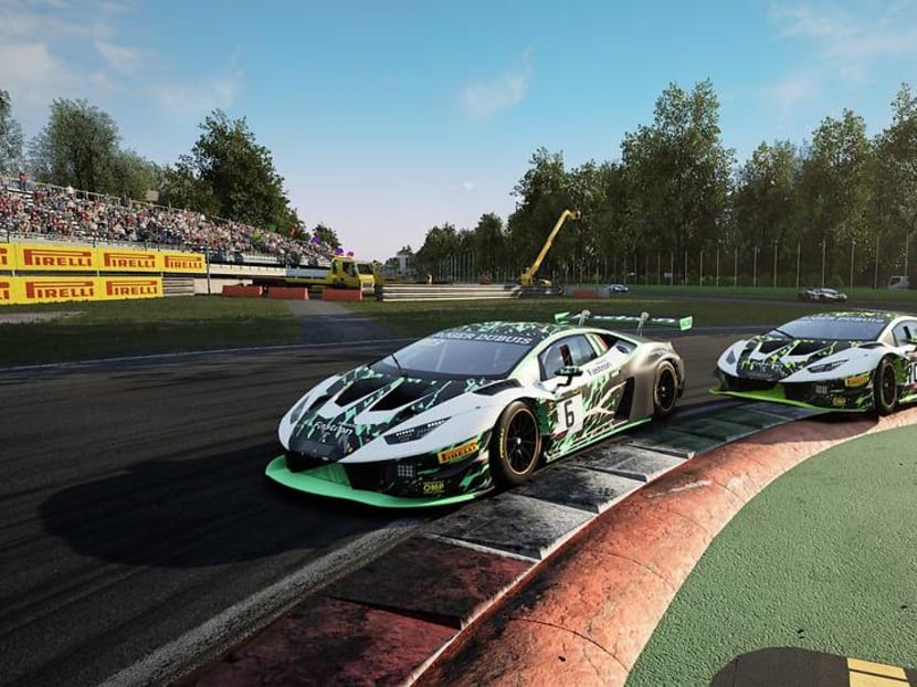 Get behind the wheel of a Lamborghini in this virtual racing tournament 