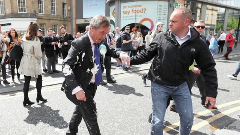 Milkshakes become weapon of choice in UK European campaign Milkshakes become weapon of choice in UK European campaign