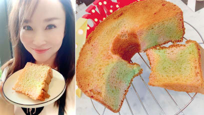 Fann Wong Craved Rainbow Bread So Much, She Baked A Chiffon Cake Version Of It