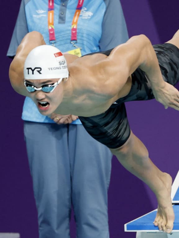 National swimmer Teong Tzen Wei competing in the Commonwealth Games men's 50m butterfly final in Birmingham, Britain on July 30, 2022.