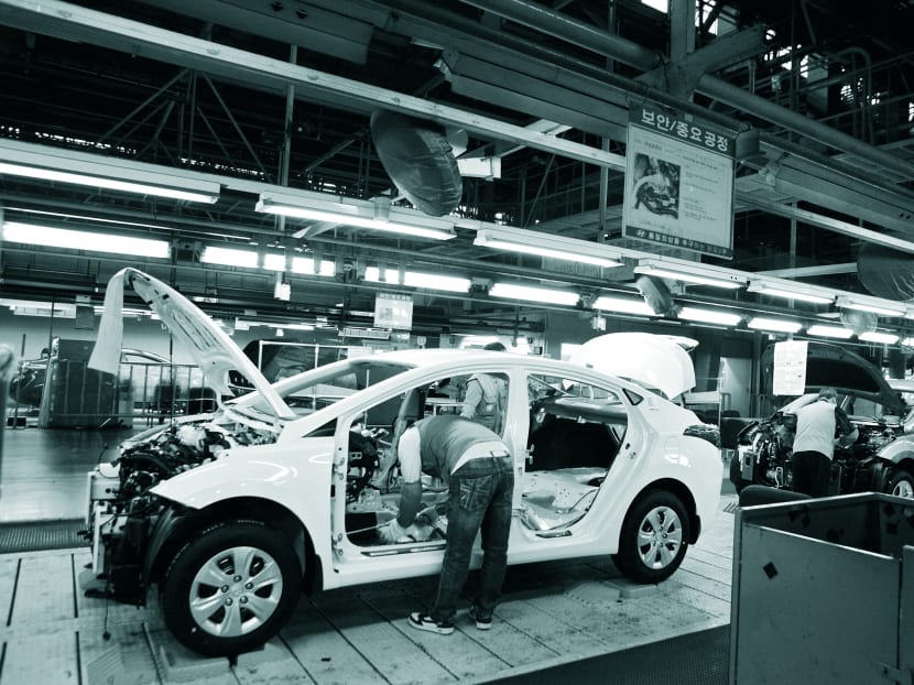 A Hyundai factory in Ulsan, South Korea. The domestic share of its vehicle production fell to 43 per cent last year. Photo: Bloomberg
