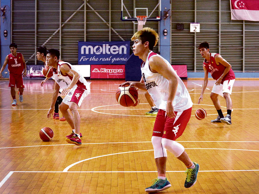 SEA Games basketball team training. Photo: Jason Quah/TODAY