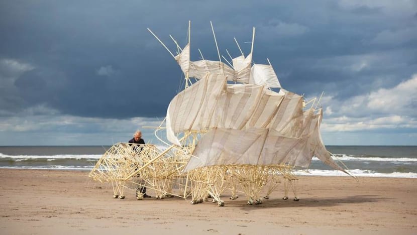These mesmerising 'wind walkers' are camping out at ArtScience Museum