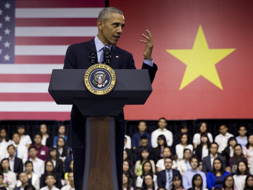 US President Barack Obama attends a town hall meeting with members of the Young Southeast Asian Leaders Initiative (YSEALI) at the GEM Center in Ho Chi Minh City, Vietnam May 25, 2016. Photo: Reuters
