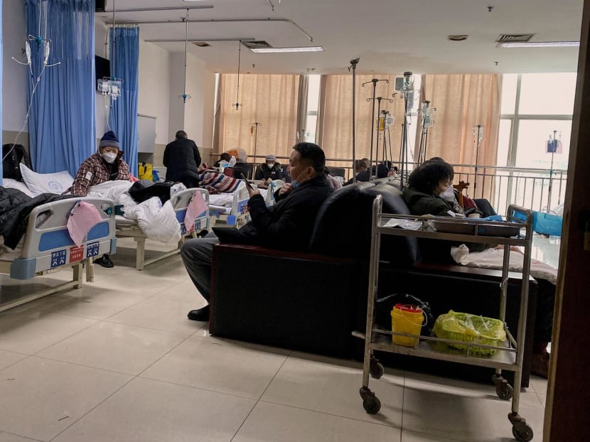 Covid-19 coronavirus patients rest in a ward of the Chongqing No. 5 People's Hospital in China's southwestern city of Chongqing on Dec 23, 2022.
Covid-19 coronavirus patients rest in a ward of the Chongqing No. 5 People's Hospital in China's southwestern city of Chongqing on Dec 23, 2022.