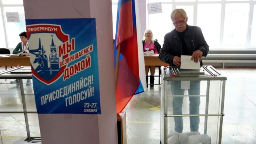 UN says committed to Ukraine 'integrity' as pro-Russian officials claim victory in annexation votes UN says committed to Ukraine 'integrity' as pro-Russian officials claim victory in annexation votes