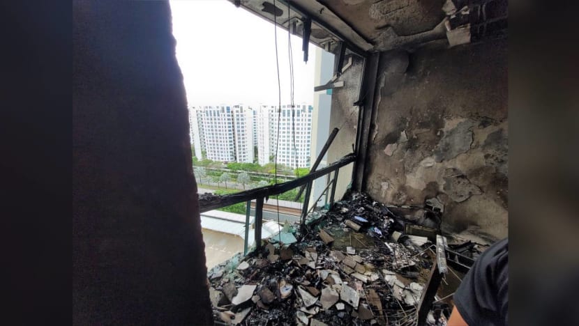 Fire at Woodlands HDB block shatters windowpanes; 50 people evacuated