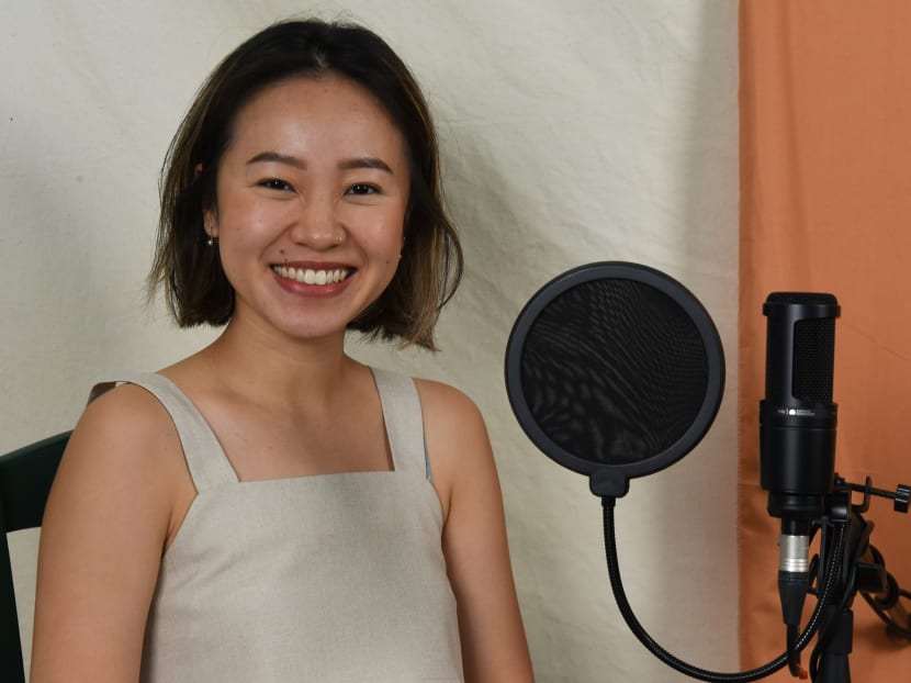 Nicole Lim during the recording of an episode of her podcast "Something Private" in Singapore on Oct 7, 2020.