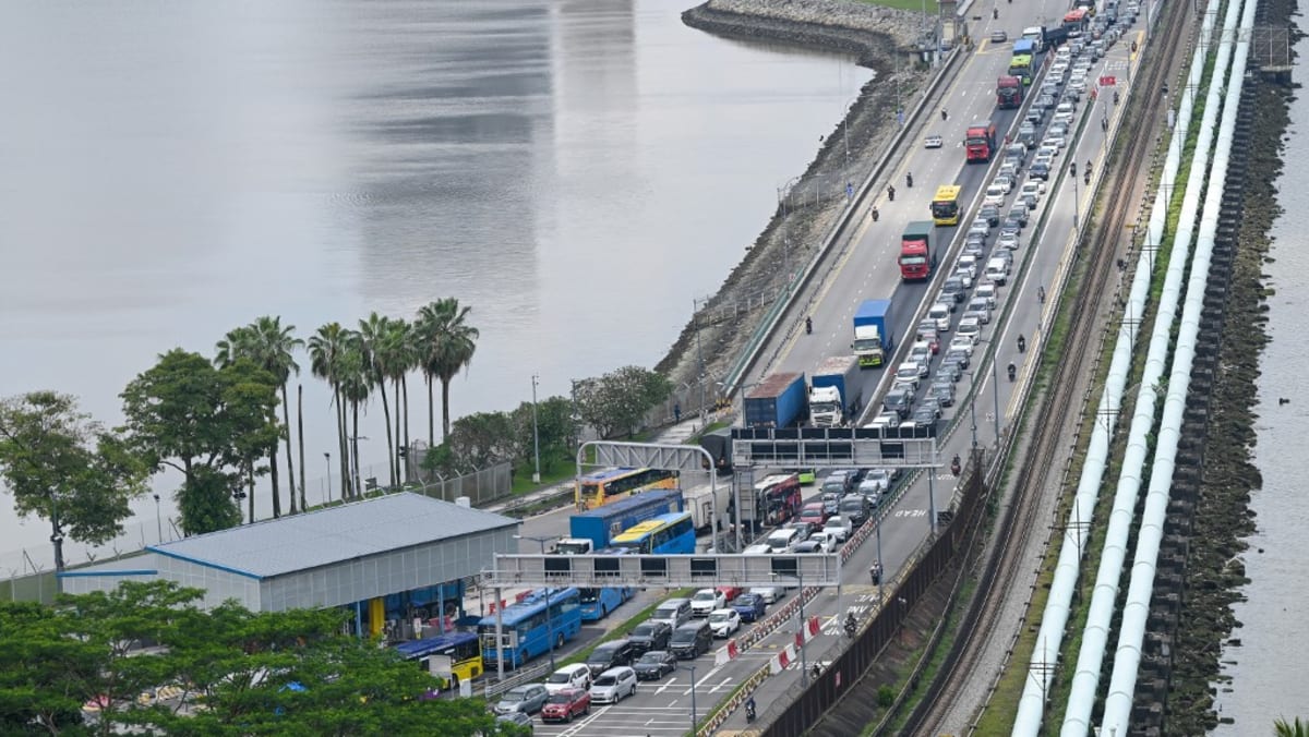 卫塞节和六月学校假期期间，新加坡和马来西亚陆地检查站的交通拥堵