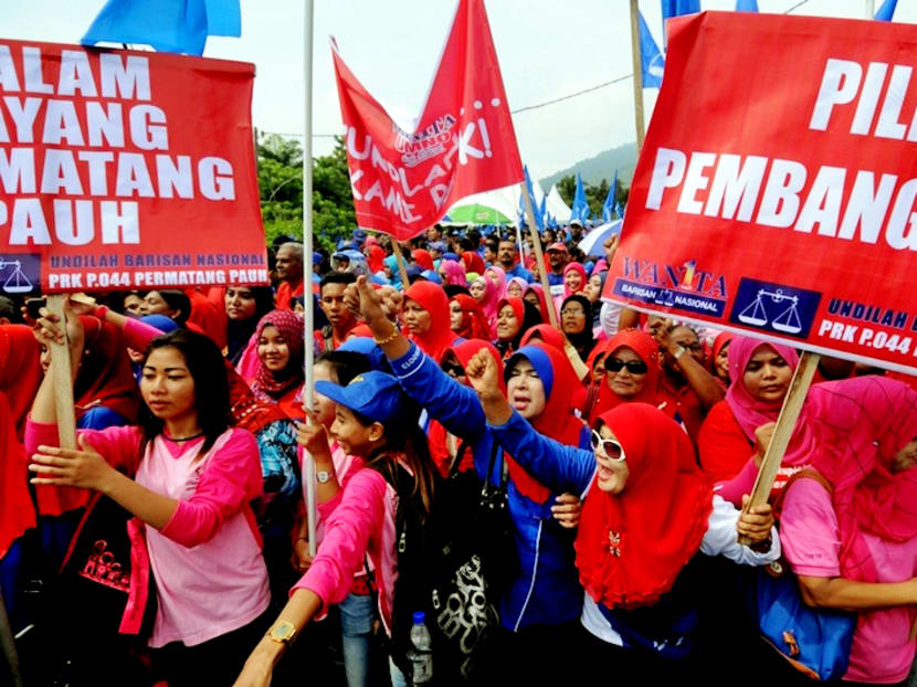 Barisan Nasional supporters during the by-election nomination in Permatang Pauh, Penang, last year. BN’s coalition partners are unhappy they were not consulted about changes. Photo: Malay Mail Online