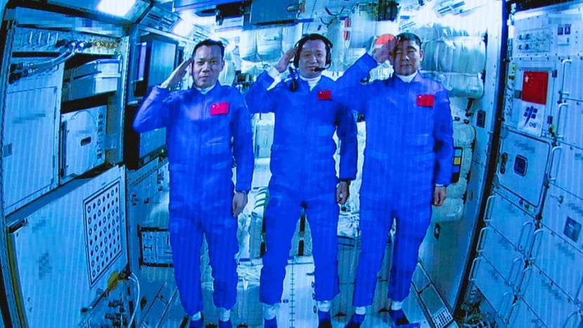 First astronauts arrive at China's space station First astronauts arrive at China's space station