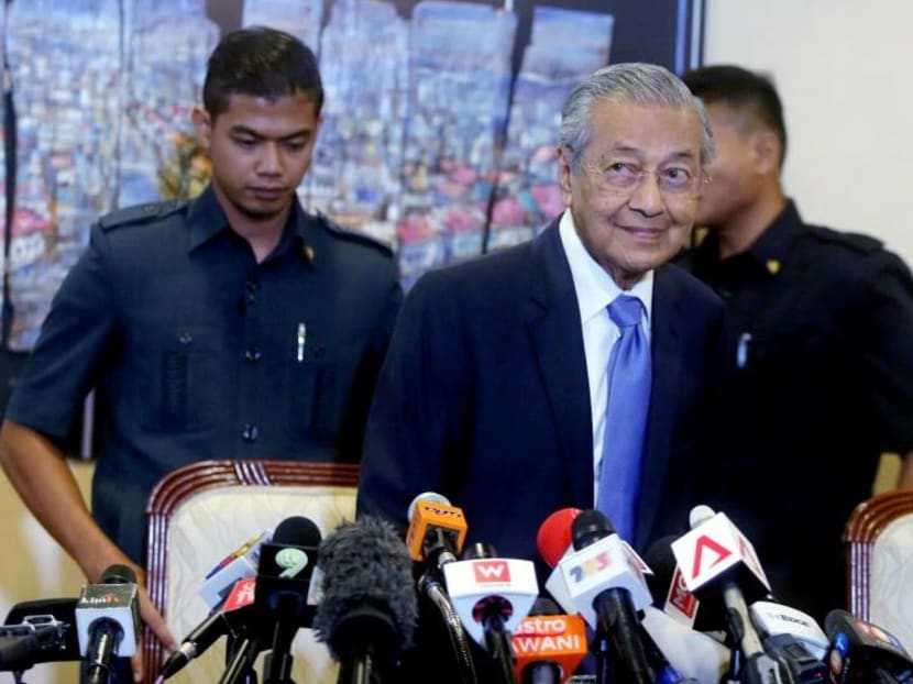 Prime Minister Tun Dr Mahathir Mohamad addresses the media at the Perdana Leadership Foundation in Putrajaya.