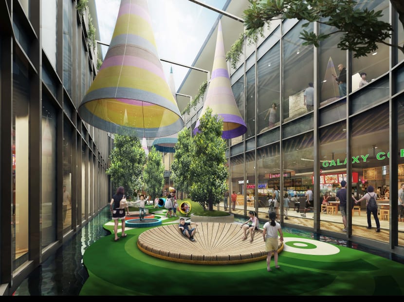 An artist impression of The Courtyard that links the Northa nd South wing of Northpoint City. The mall is part of the 1.33 million square feet Northpoint City, which will also include the 920-unit North Park Residences, community spaces, an air-conditioned bus interchange and an underground retail link with direct access to Yishun MRT station. Photo: Fraser Centrepoint Singapore