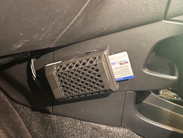 A new model of an in-vehicle unit that Singapore motorists have to install, where drivers can insert a payment card to pay for parking fees and road toll charges.