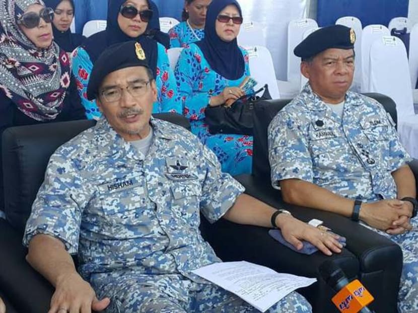 Malaysia defence minister Hishammuddin Hussein speaks to reporters after attending the 83rd Royal Malaysian Navy anniversary at the Sepanggar naval base in Kota Kinabalu. Photo: Malay Mail Online
