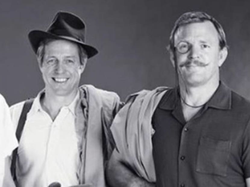 Hugh Grant, Guy Ritchie recreate photo of their fathers in Singapore 65 years ago Hugh Grant, Guy Ritchie recreate photo of their fathers in Singapore 65 years ago