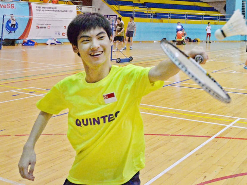Keen badminton player Jovenn Siow, who was born with cerebral palsy, will make his ASEAN Para Games debut next week. Photo: Robin Choo