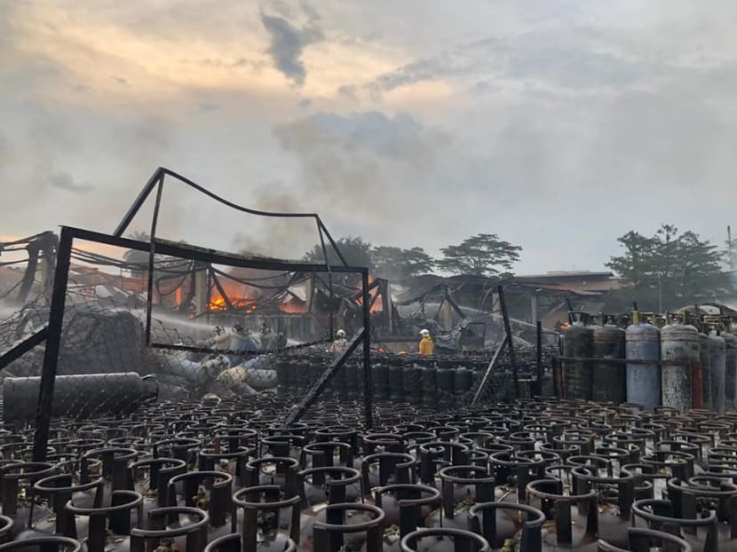 The massive fire broke out on June 21, 2019, involving hundreds of LPG cylinders.