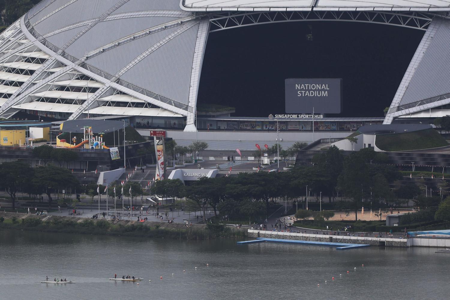 A view of the National Stadium within the Singapore Sports Hub.