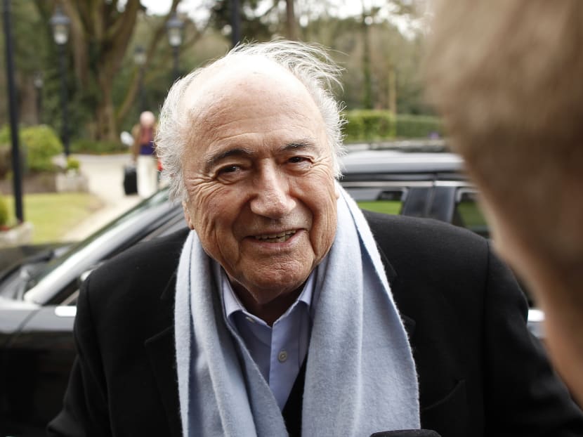 In this Friday, Feb 27, 2015 file photo, President of FIFA Sepp Blatter arrives at the Culloden Hotel, Belfast, Northern Ireland.  Photo: AP