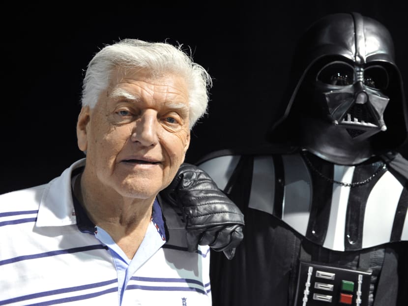 Dave Prowse, the British actor behind the menacing black mask of Star Wars villain Darth Vader, in a photo taken during a Star Wars convention in Cusset, central France, on April 27, 2013.