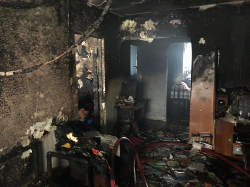 A personal mobility device which was left charging in a Woodlands flat caused a fire on Tuesday (April 9).