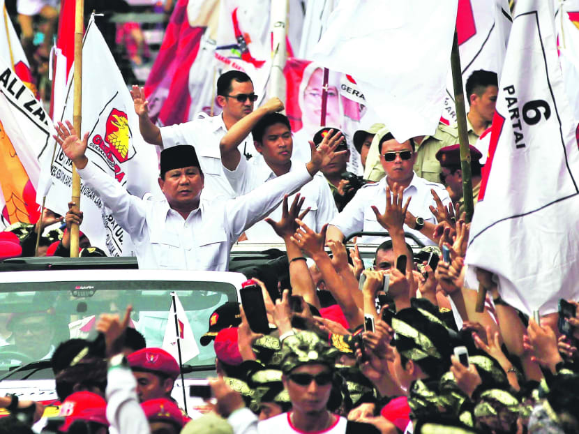 The partnership may not help Mr Prabowo Subianto much as the United Development Party (PPP) has been plagued by internal conflict and it is likely that disgruntled PPP officials and supporters might back other presidential candidates instead. Photo: Reuters
