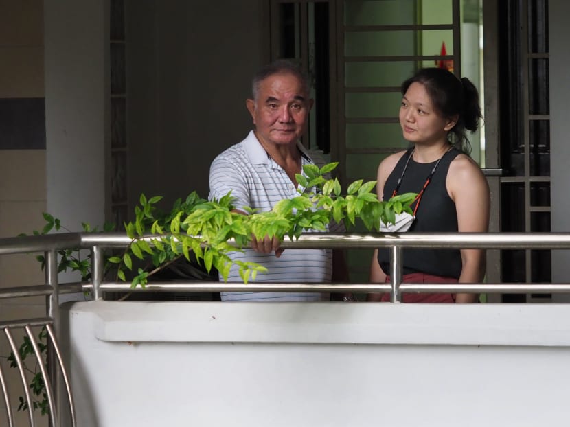 TODAY journalist Wong Pei Ting (right) with her father after he suffered a stroke in March 2021.
