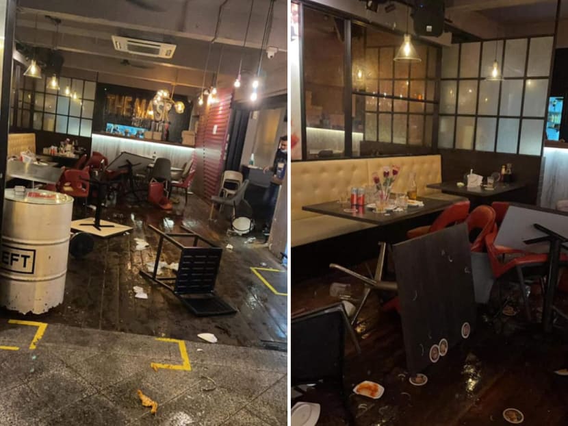 The fight broke out at a restaurant along Circular Road.