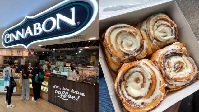Cinnabon肉桂卷专店回归狮城　莱佛士城新店试营业就引长龙！