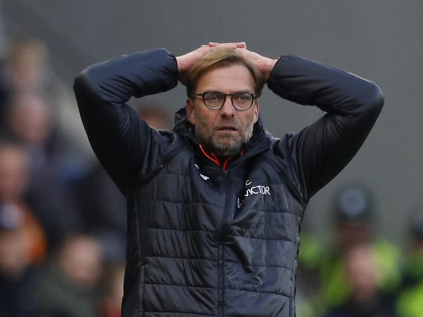 Liverpool manager Juergen Klopp looking dejected during his side's game against Hull City. Photo: Reuters