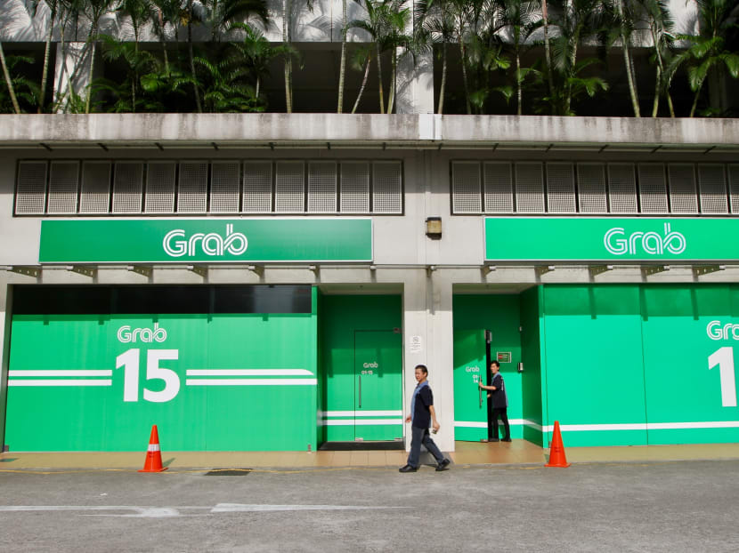 Grab's offices at Midview City in Sin Ming. The 30-cent platform fee, which includes Goods and Services Tax, will kick in on Dec 18, 2020.