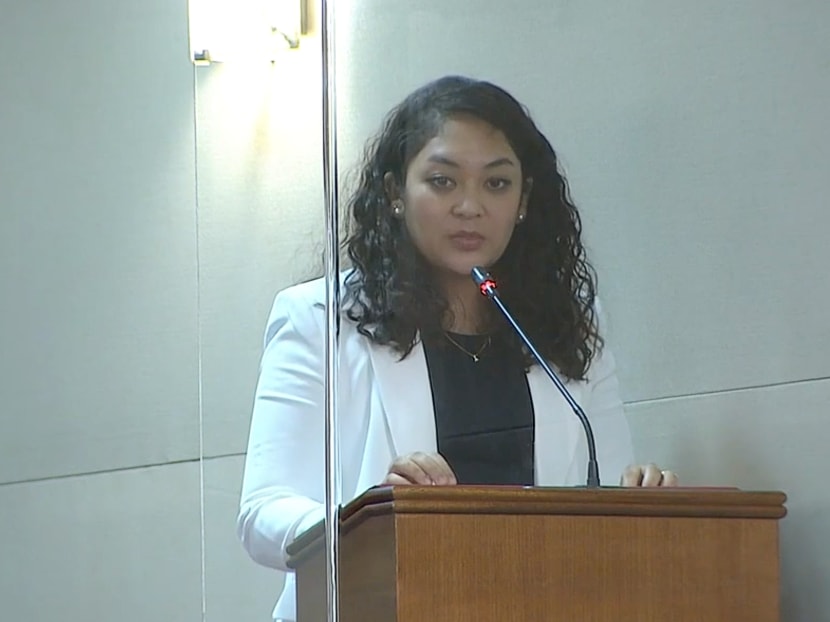Ms Raeesah Khan speaking in Parliament on Aug 3, 2021. Ms Raeesah Khan speaking in Parliament on Aug 3, 2021.