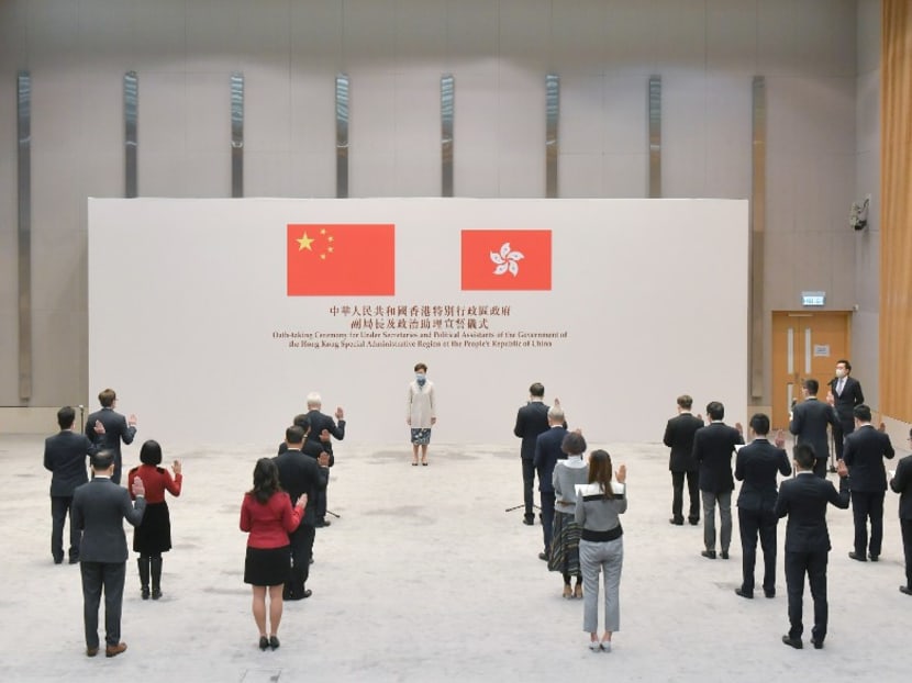 Hong Kong civil servants begin making loyalty oaths Hong Kong civil servants begin making loyalty oaths