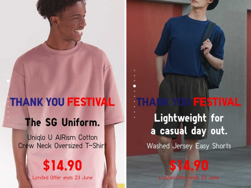 In a nod to its popularity among Singaporean men, Uniqlo Singapore has dubbed its Airism oversized t-shirt "the SG uniform" in a new ad for its ongoing Thank You Festival.