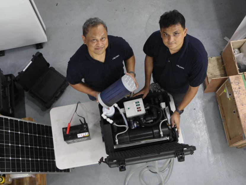 Mr Bashir Ahmad (left), the chief executive officer and technical director of Liquinex and Mr Ajmalkhan Riazdeen, the company’s co-founder and general manager. The company specialises in water and wastewater treatment technologies. 