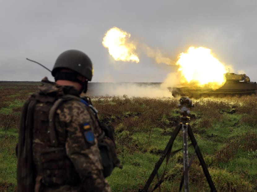 A Ukrainian soldier stands as a 2S1 Gvozdika self-propelled howitzer fires a shell on the front line in Donetsk region on Oct 10, 2022 A Ukrainian soldier stands as a 2S1 Gvozdika self-propelled howitzer fires a shell on the front line in Donetsk region on Oct 10, 2022