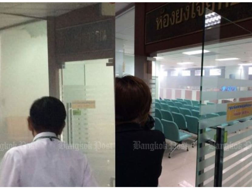 Reception room of hospital where explosion occurred. Photo: Post Today/Bangkok Post