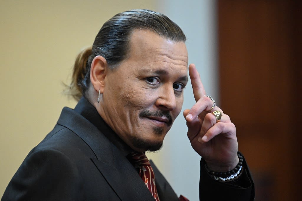 In this file photo taken on May 03, 2022 US actor Johnny Depp looks on during a hearing at the Fairfax County Circuit Courthouse in Fairfax, Virginia.&nbsp;