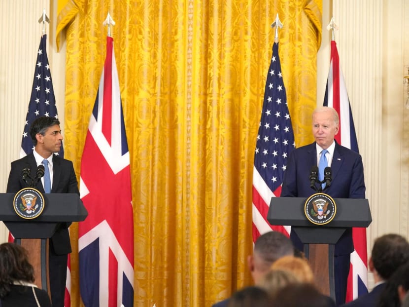 British Prime Minister Rishi Sunak during a joint press conference with US President Joe Biden at the White House on June 8, 2023 in Washington, DC. 
