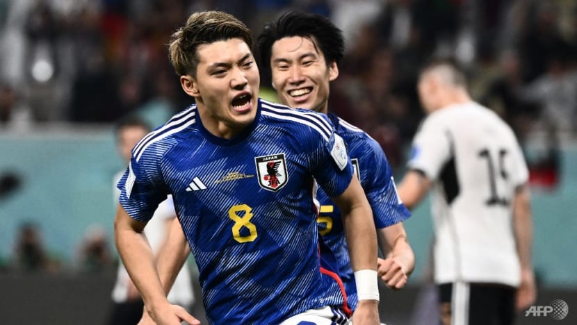 Doha:Japan's Ritsu Doan celebrates after scoring his side's opening goal.